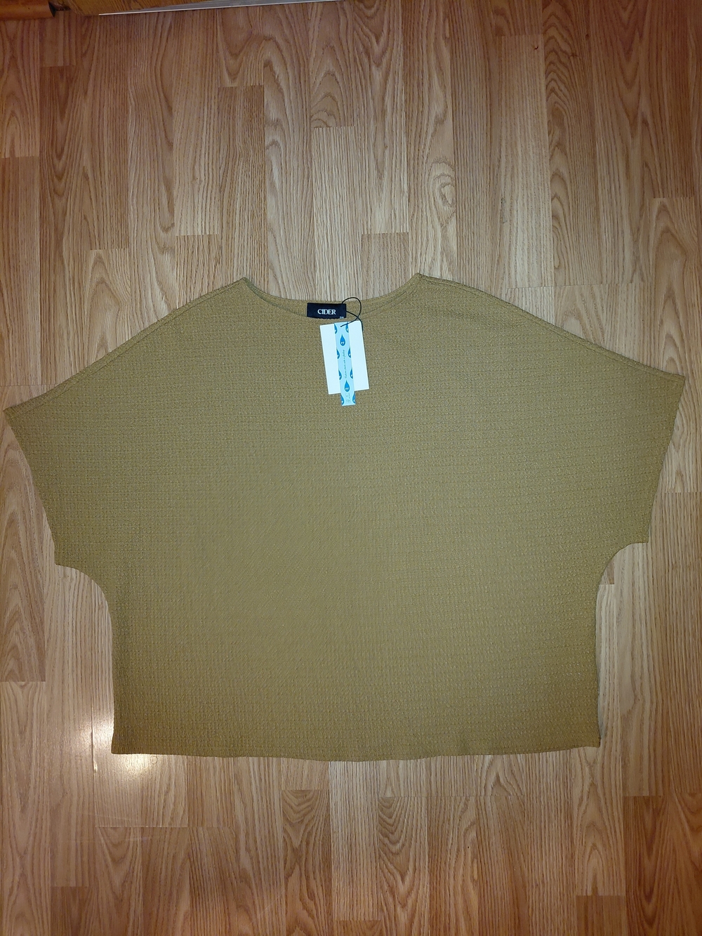 NWT Sz 3XL Cider Women's Boxy Textured Short Sleeve Top in Ginger Color